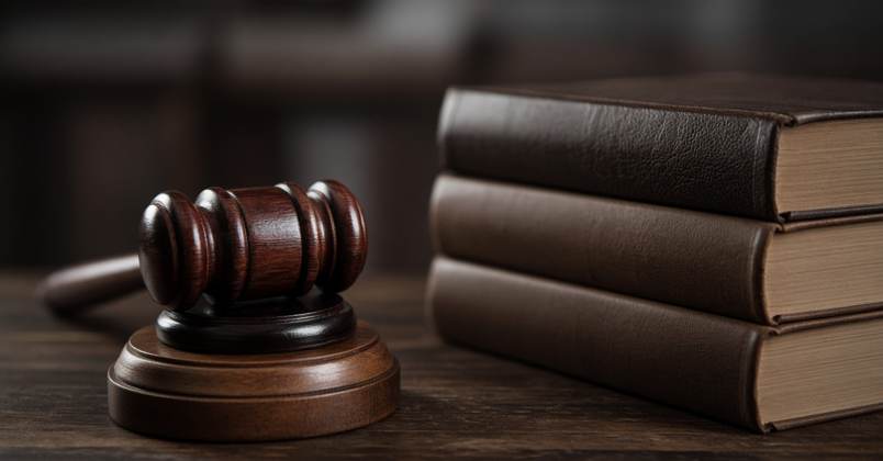 Gavel and law books